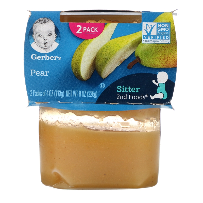 Gerber, 2nd Foods, Pear, 2 Pack, 4 oz (113 g) Each