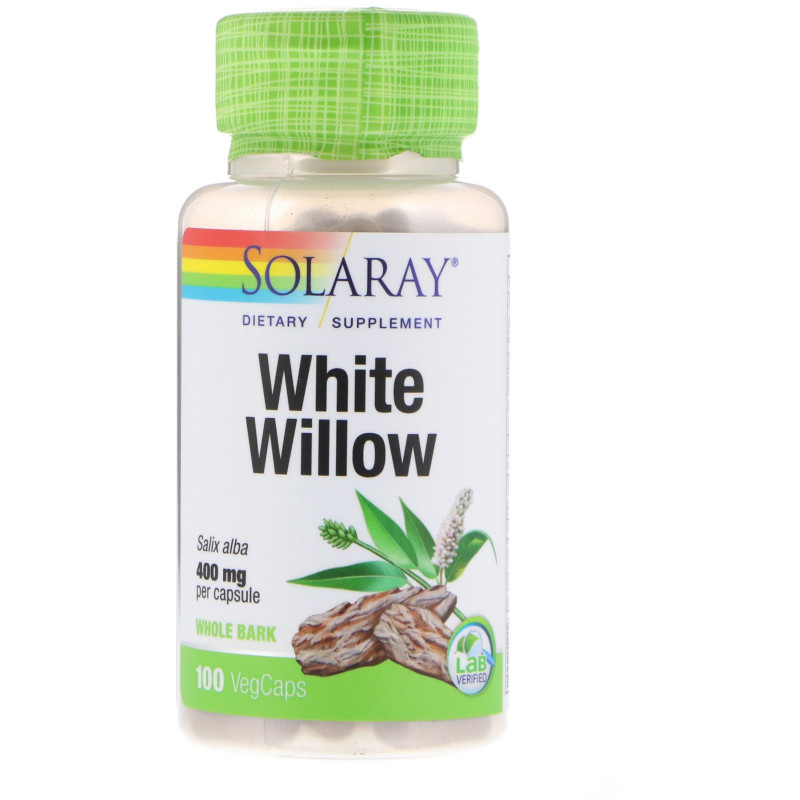 Solaray, White Willow, 400 mg, 100 VegCaps