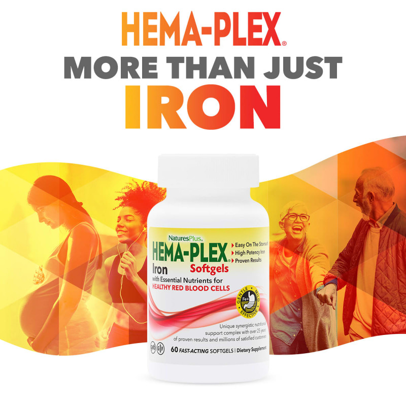 Nature's Plus, Hema-Plex, Iron, 60 Fast-Acting Softgels