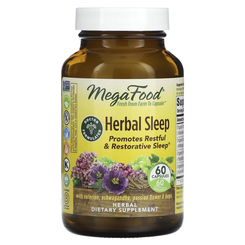 MegaFood, Herbal Sleep, 60 Capsules