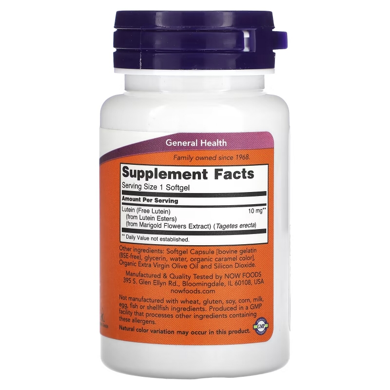 NOW Foods, Lutein, 10 mg, 60 Softgels