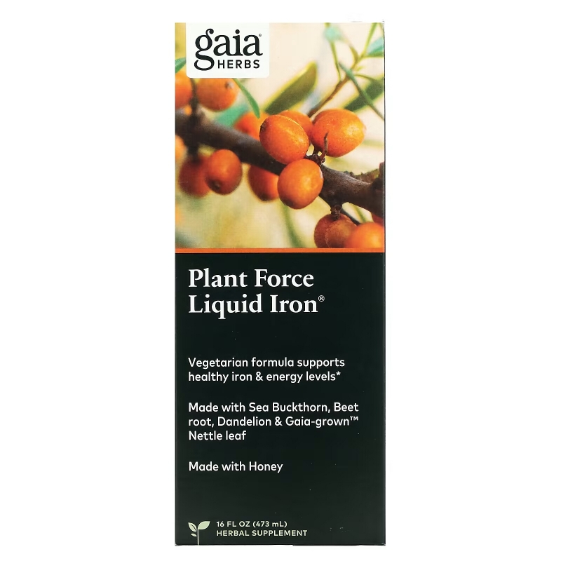 Gaia Herbs, Plant Force Liquid Iron, 16 fl oz (473 ml)