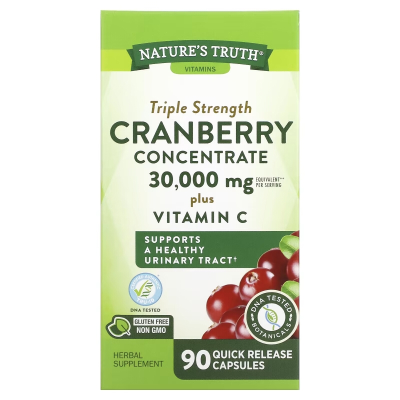 Nature's Truth, Triple Strength Cranberry Concentrate Plus Vitamin C, 15,000 mg, 90 Quick Release Capsules