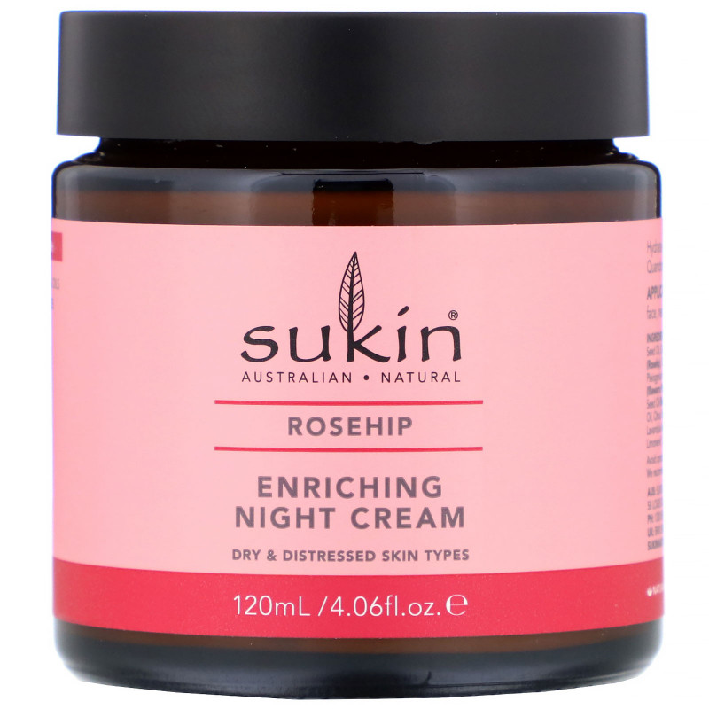 Sukin, Enriching Night Cream, Rosehip, 4.06 fl oz (120 ml)