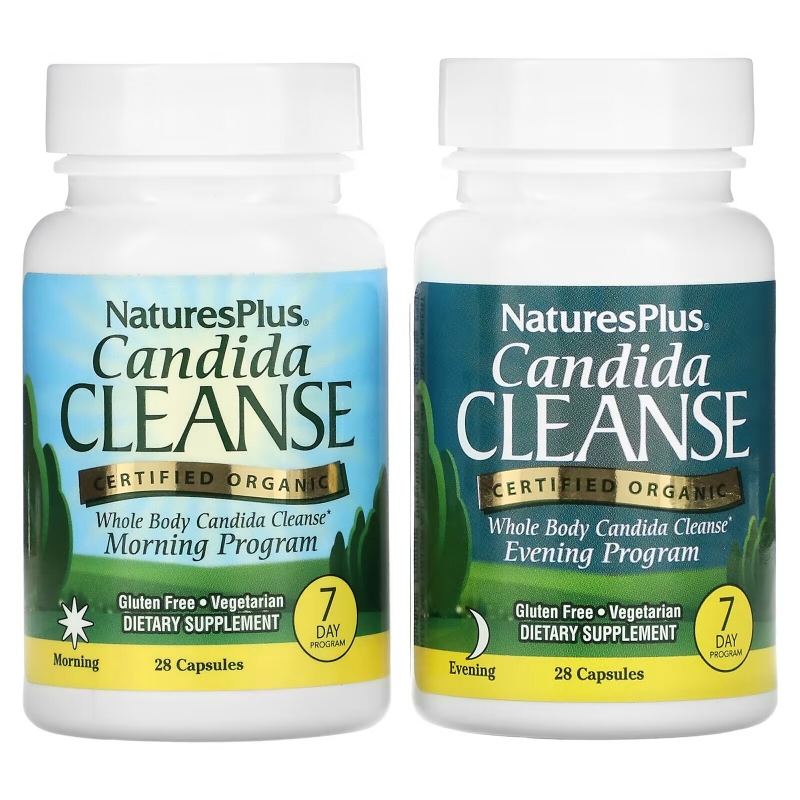 NaturesPlus, Candida Cleanse, 7 Day Program, 2 Bottles, 28 Capsules Each